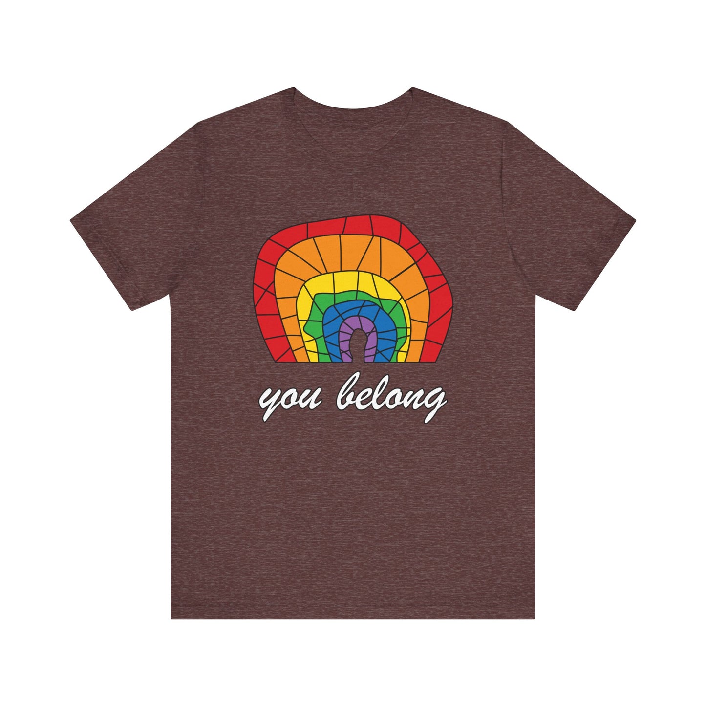 Rainbow 'You Belong' Unisex Jersey Tee, LGBTQ Pride Shirt