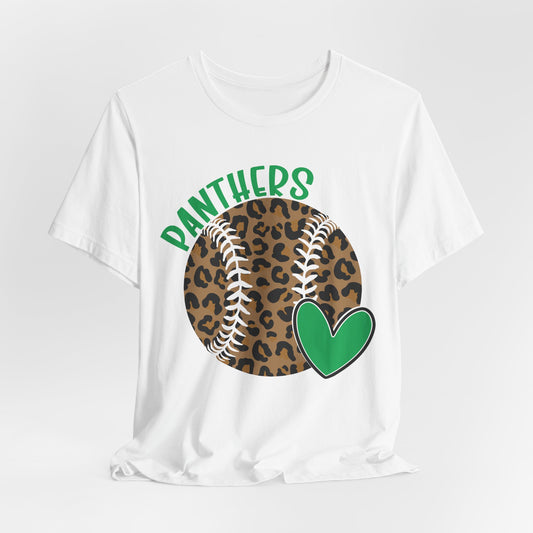 Leopard Print Panthers Tee, Casual Game Day Shirt, Sports Team Shirt, Unisex Tee, Soft Cotton Tee, Athletic Fashion Top