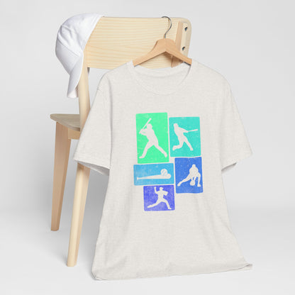 Baseball Player Silhouette Tee | Unisex Jersey T-Shirt, Sports Apparel, Gift for Baseball Fans, Casual Wear, Summer Outfit