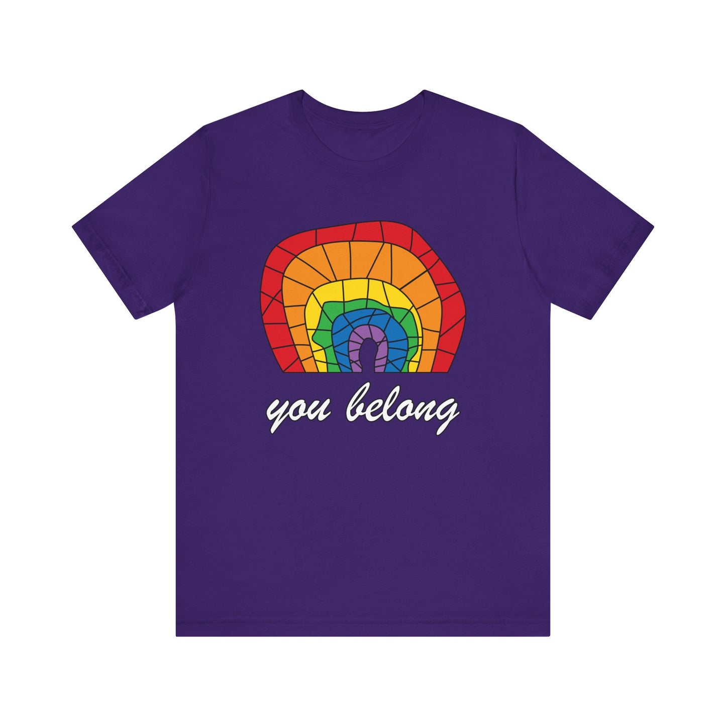 Rainbow 'You Belong' Unisex Jersey Tee, LGBTQ Pride Shirt
