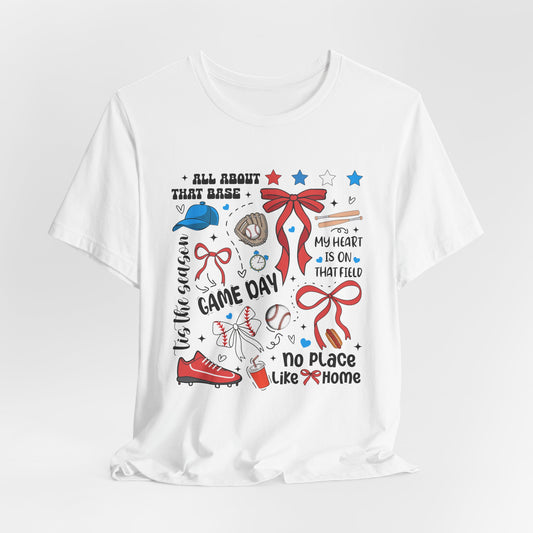 Baseball Game Day Tee, Unisex T-Shirt for Sports Fans, Perfect Gift for Players & Coaches, Soft Jersey Shirt for Events