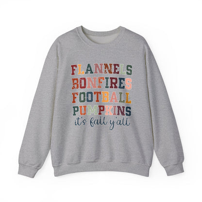 Flannel Bonfires Football Sweatshirt | Unisex Crewneck