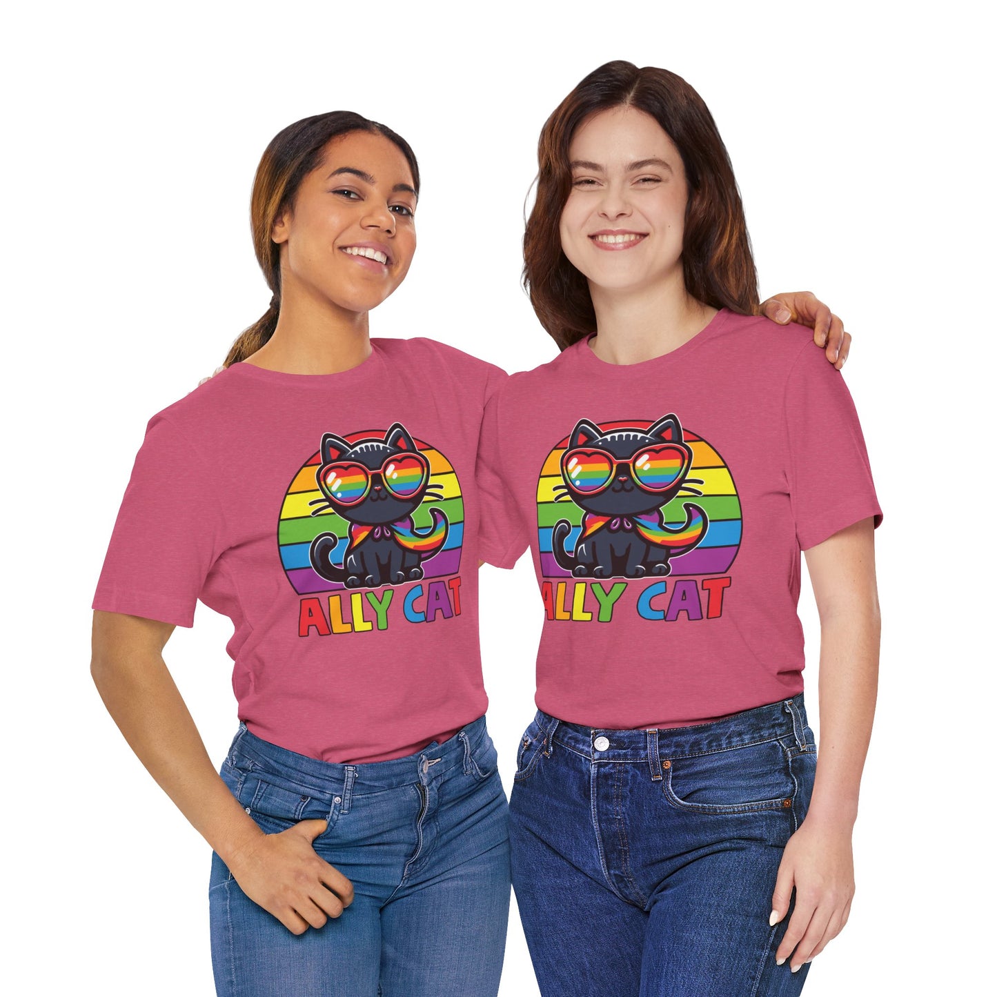 Pride Cat Unisex Jersey Tee - 'Ally Cat' Design