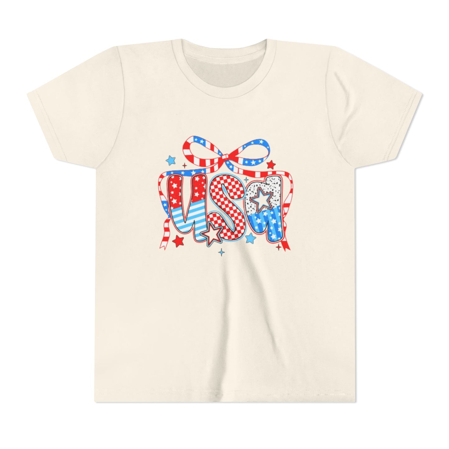 Patriotic Youth Short Sleeve Tee - USA Stars and Stripes Design