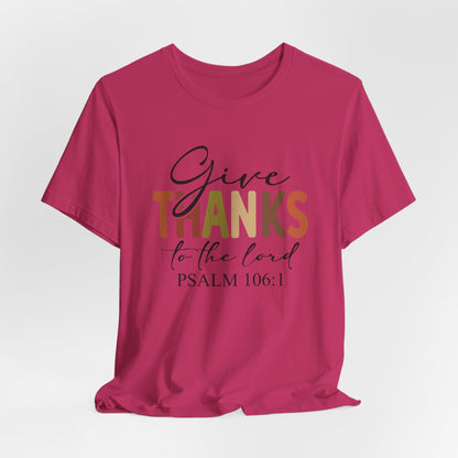 Give Thanks, Thanksgiving Bella Canvas Tee