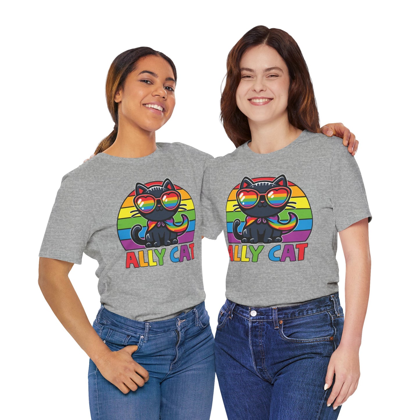 Pride Cat Unisex Jersey Tee - 'Ally Cat' Design
