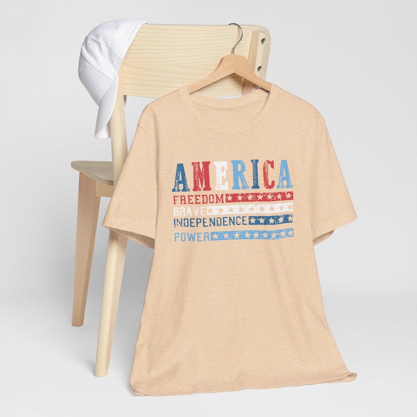 Patriotic Unisex Jersey Tee - Celebrate America with Freedom & Independence