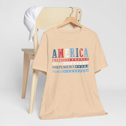 Patriotic Unisex Jersey Tee - Celebrate America with Freedom & Independence
