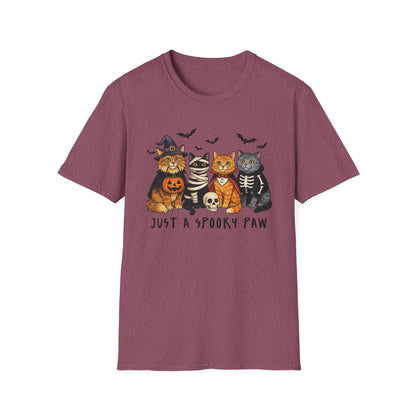Halloween Cat T-Shirt, Spooky paw Gildan Softstyle Tee