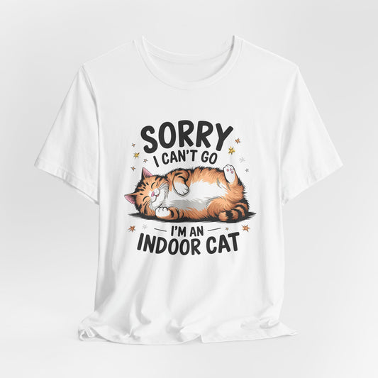 Indoor Cat Humor Tee, Cute Cat Lover Shirt, Funny Gift for Cat Owners, Cat Themed Apparel, Pet Lover T-Shirt, Fun Cat Tee