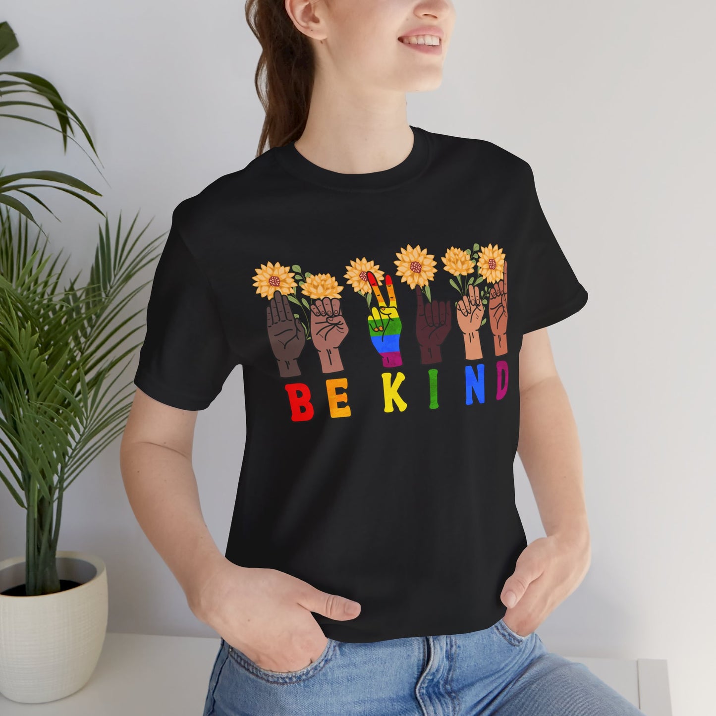 Be Kind Sign Language Diversity Unisex Jersey Tee