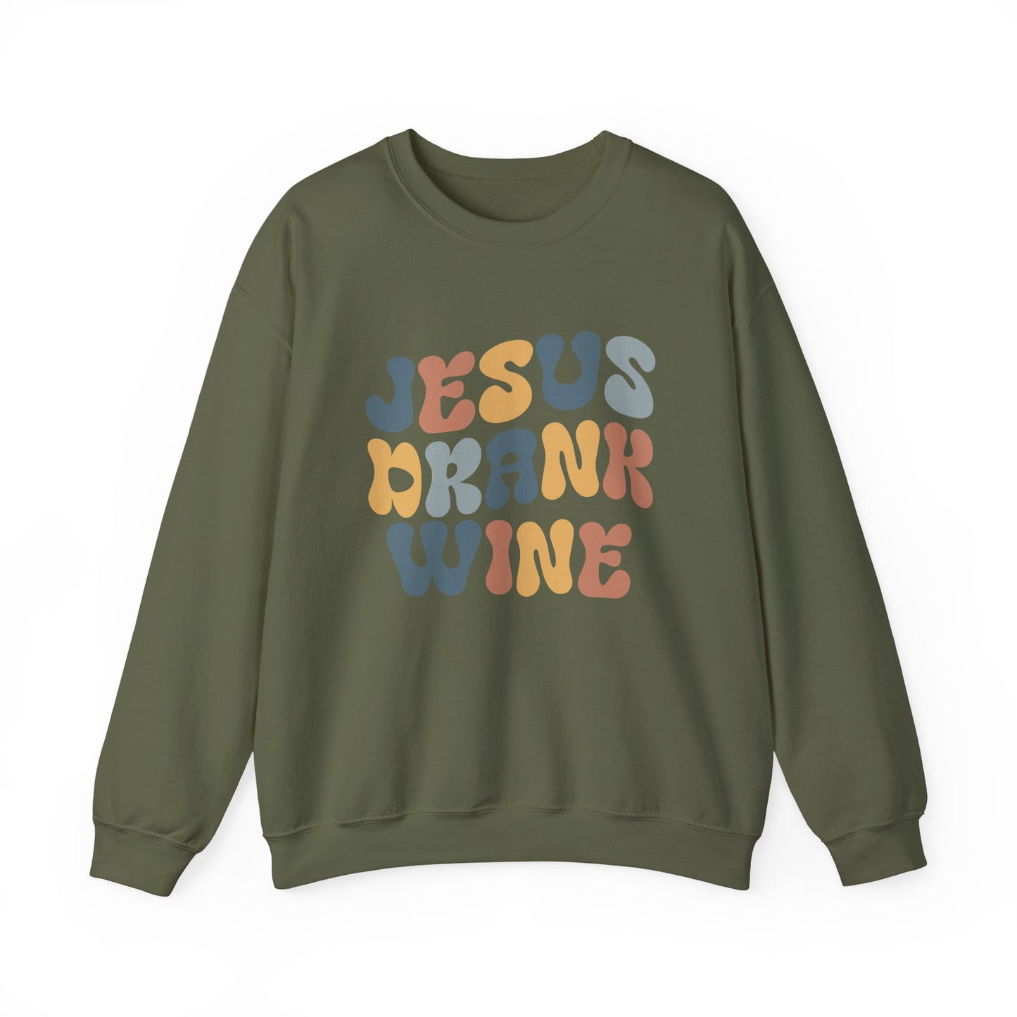 Jesus Drank Wine Gildan Crewneck Sweatshirt