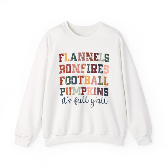 Flannel Bonfires Football Sweatshirt | Unisex Crewneck