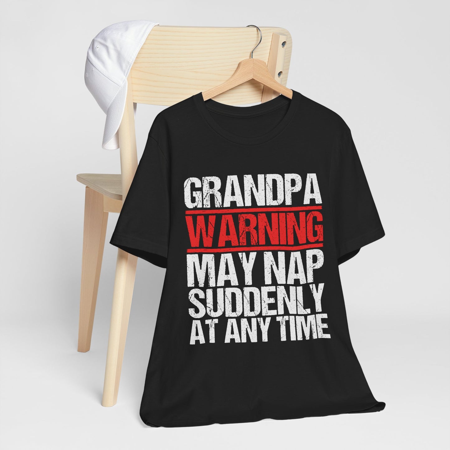Funny Grandpa Nap Warning T-Shirt, Gift for Grandfather, Family Humor Tee, Unisex Tee for Relaxation, Birthday Gift, Grandparent's Day