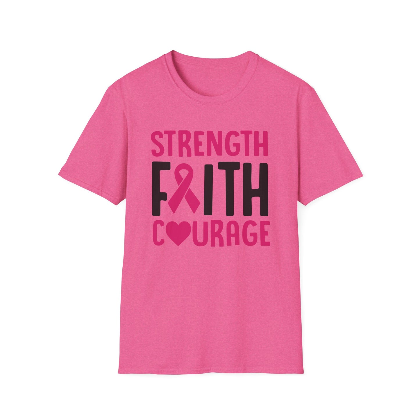 Faith Strength Courage- Cancer - Gildan Softstyle Tshirt