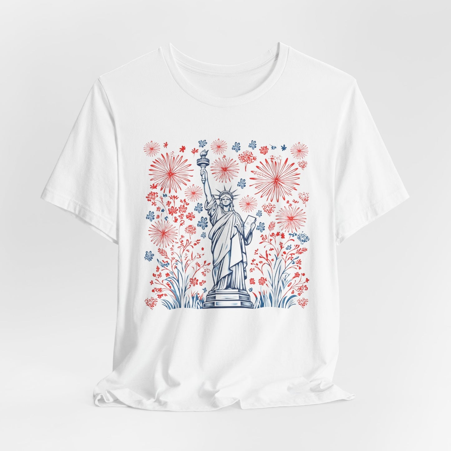 Patriotic Short Sleeve Tee with Liberty Design