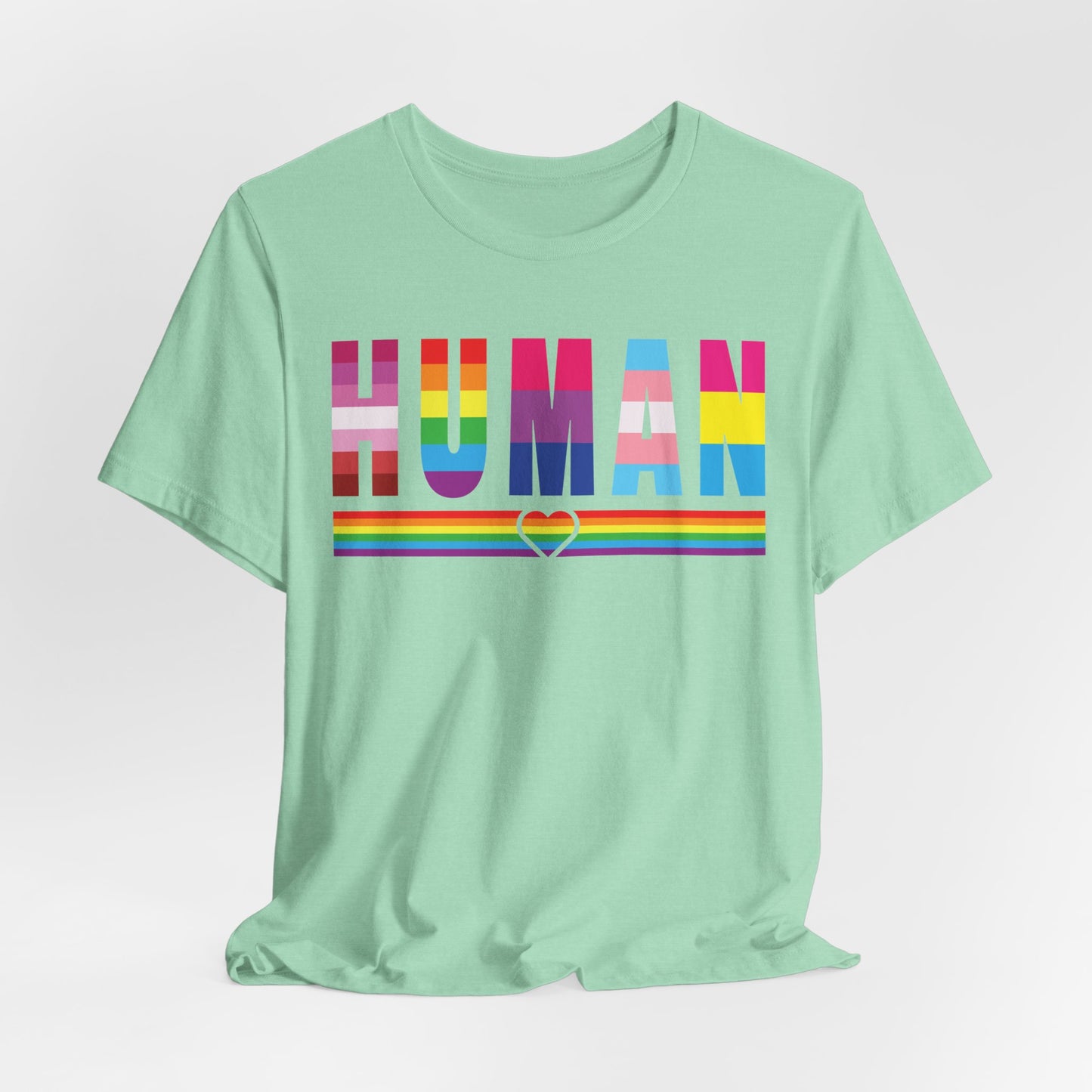 Pride Jersey Tee - Celebrate Diversity with 'HUMAN' Design