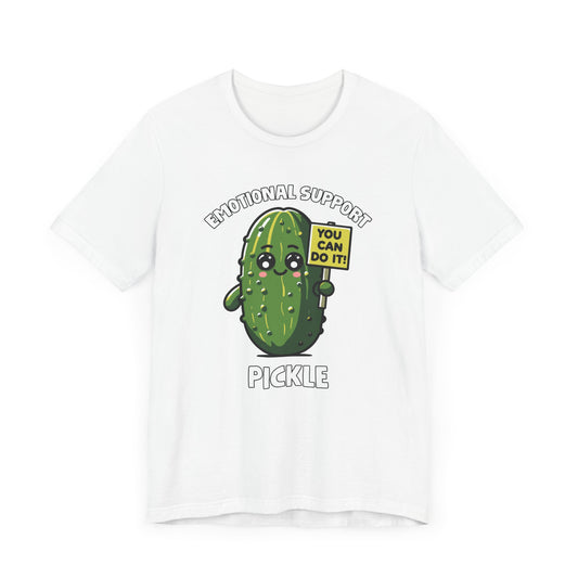 Emotional Support Pickle Graphic T-Shirt, Funny Gift for Friends, Positive Vibes, Casual Wear, Birthday Gift