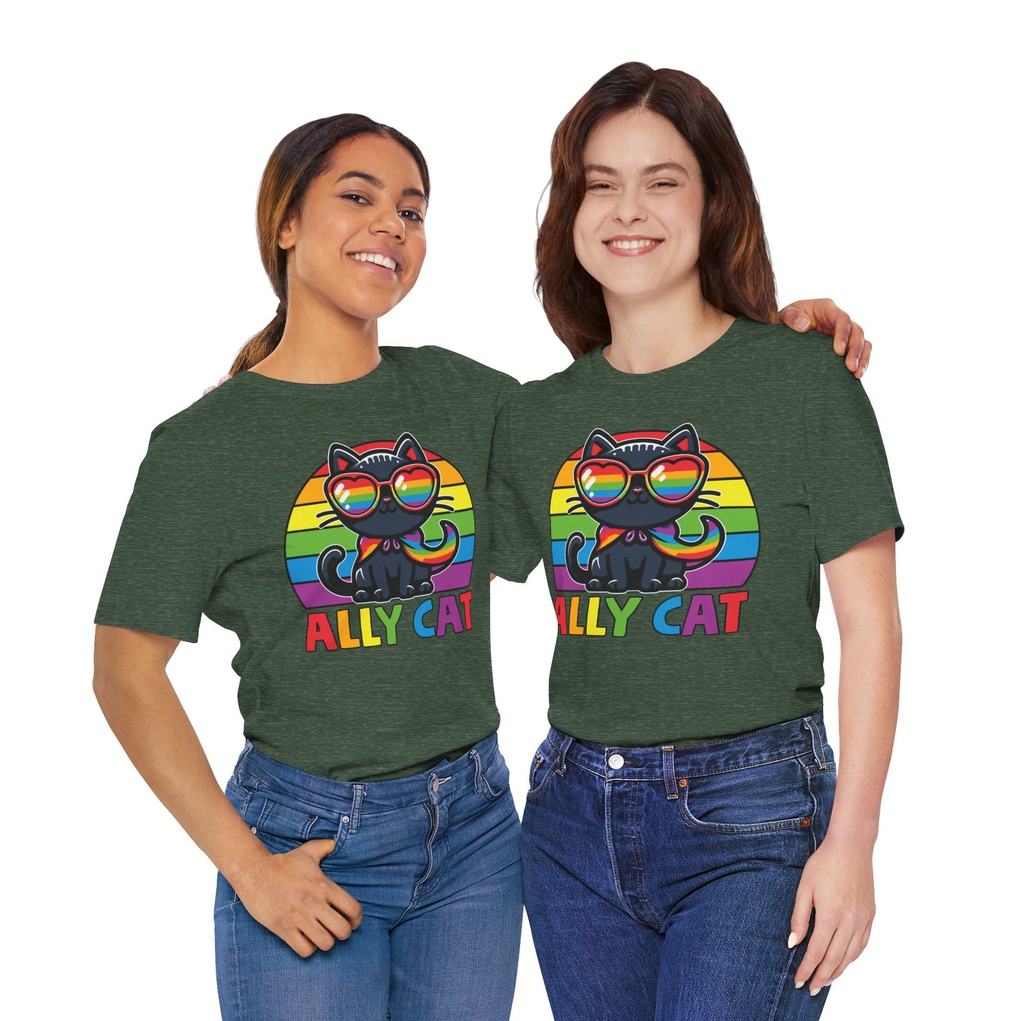 Pride Cat Unisex Jersey Tee - 'Ally Cat' Design