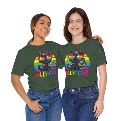 Pride Cat Unisex Jersey Tee - 'Ally Cat' Design