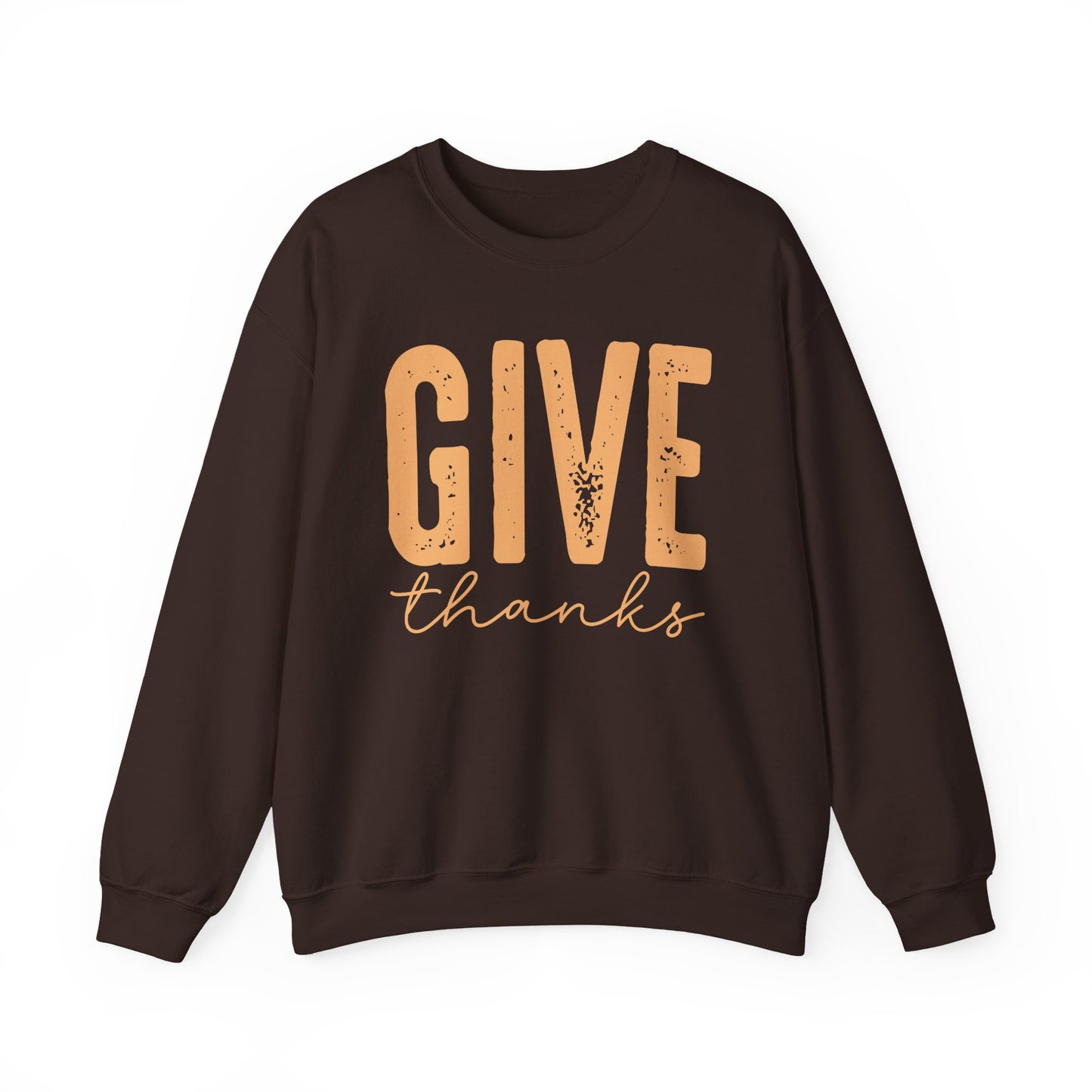 Give Thanks, Thanksgiving Gildan Crewneck Sweatshirt