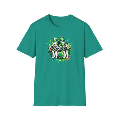 Green Cheer Mom Gildan Softstyle Tshirt