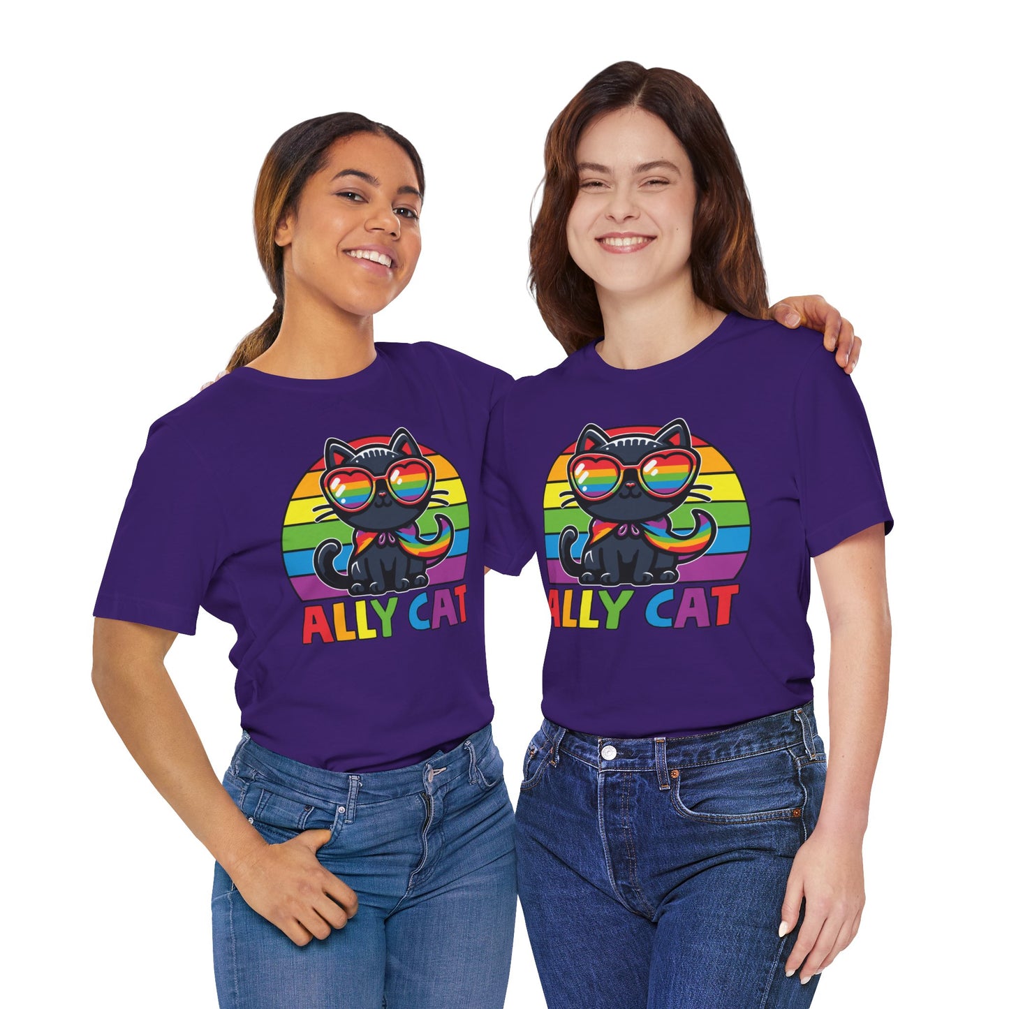 Pride Cat Unisex Jersey Tee - 'Ally Cat' Design
