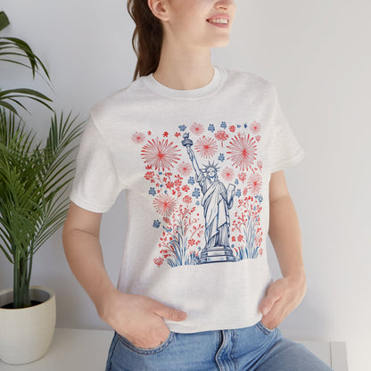 Patriotic Short Sleeve Tee with Liberty Design