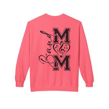 Band Mom front and back - Softstyle Crewneck for Music Lovers