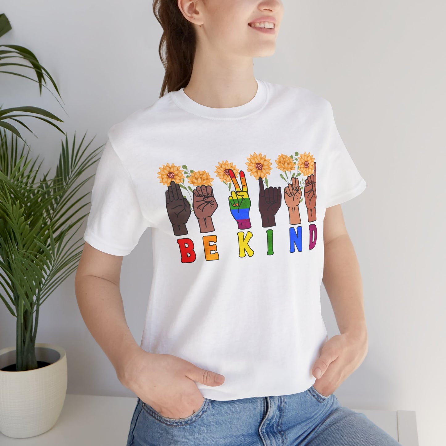 Be Kind Sign Language Diversity Unisex Jersey Tee