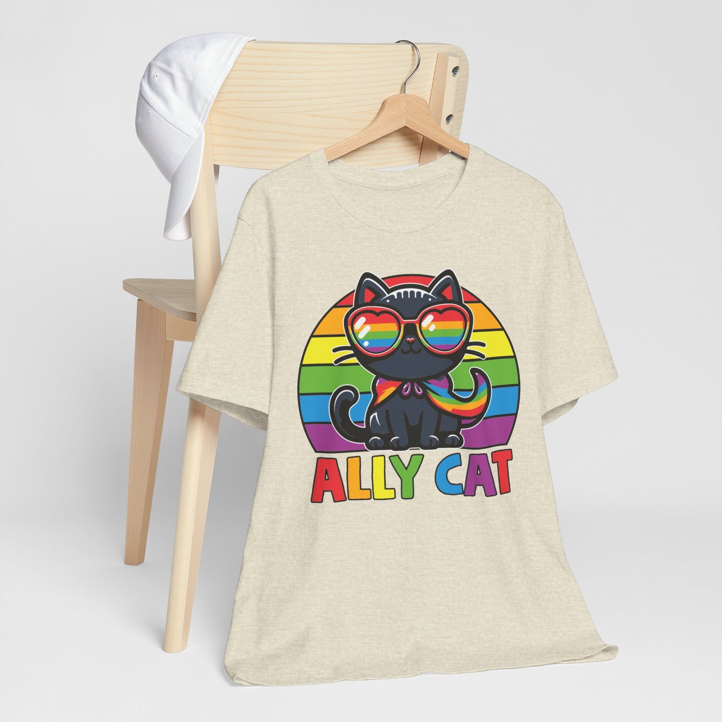 Pride Cat Unisex Jersey Tee - 'Ally Cat' Design