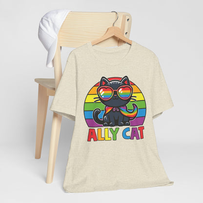 Pride Cat Unisex Jersey Tee - 'Ally Cat' Design