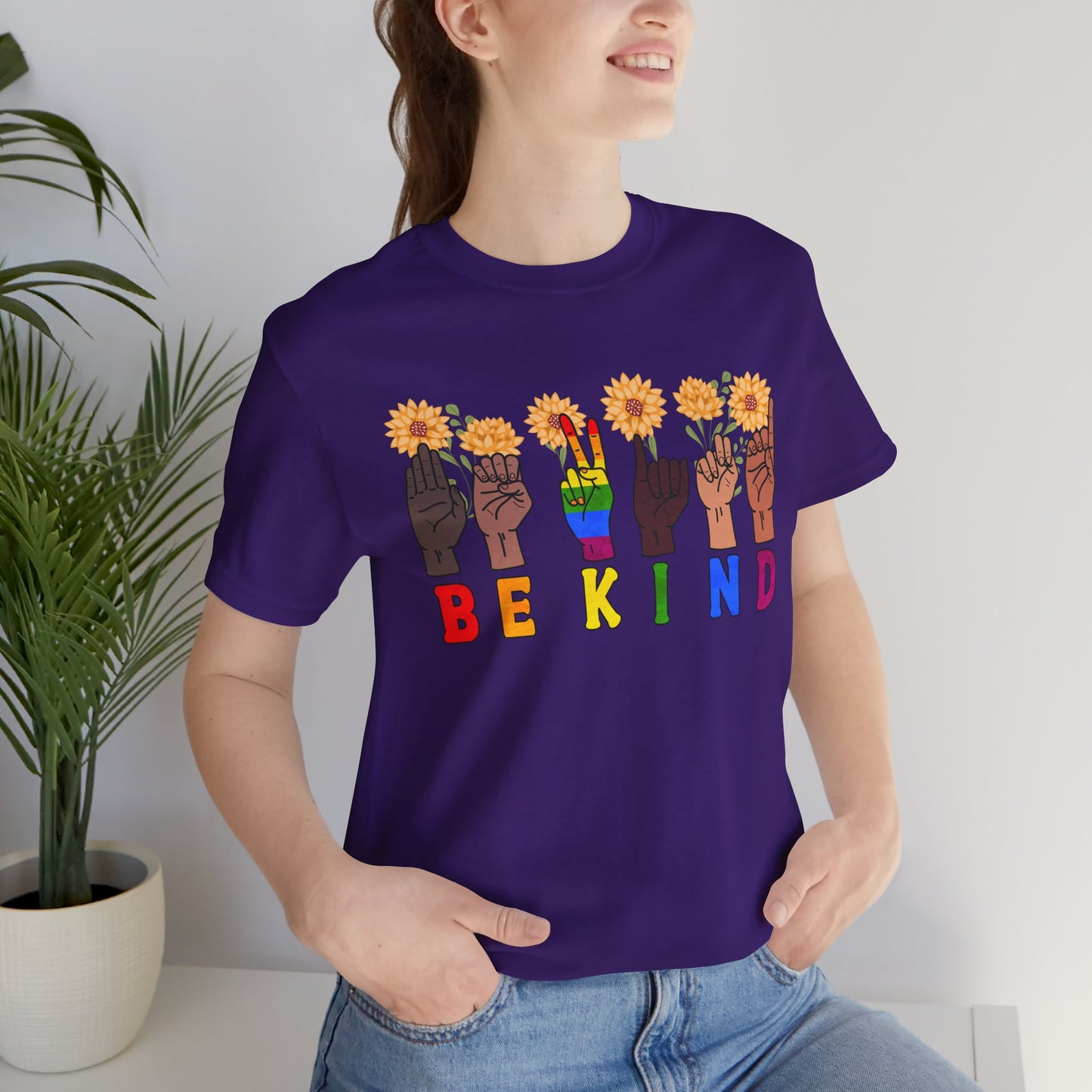 Be Kind Sign Language Diversity Unisex Jersey Tee