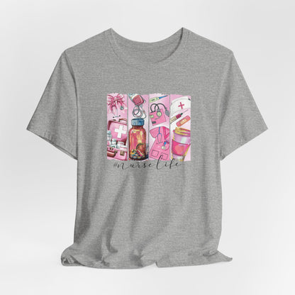 Nurse Life Pink Bella Canvas Tee
