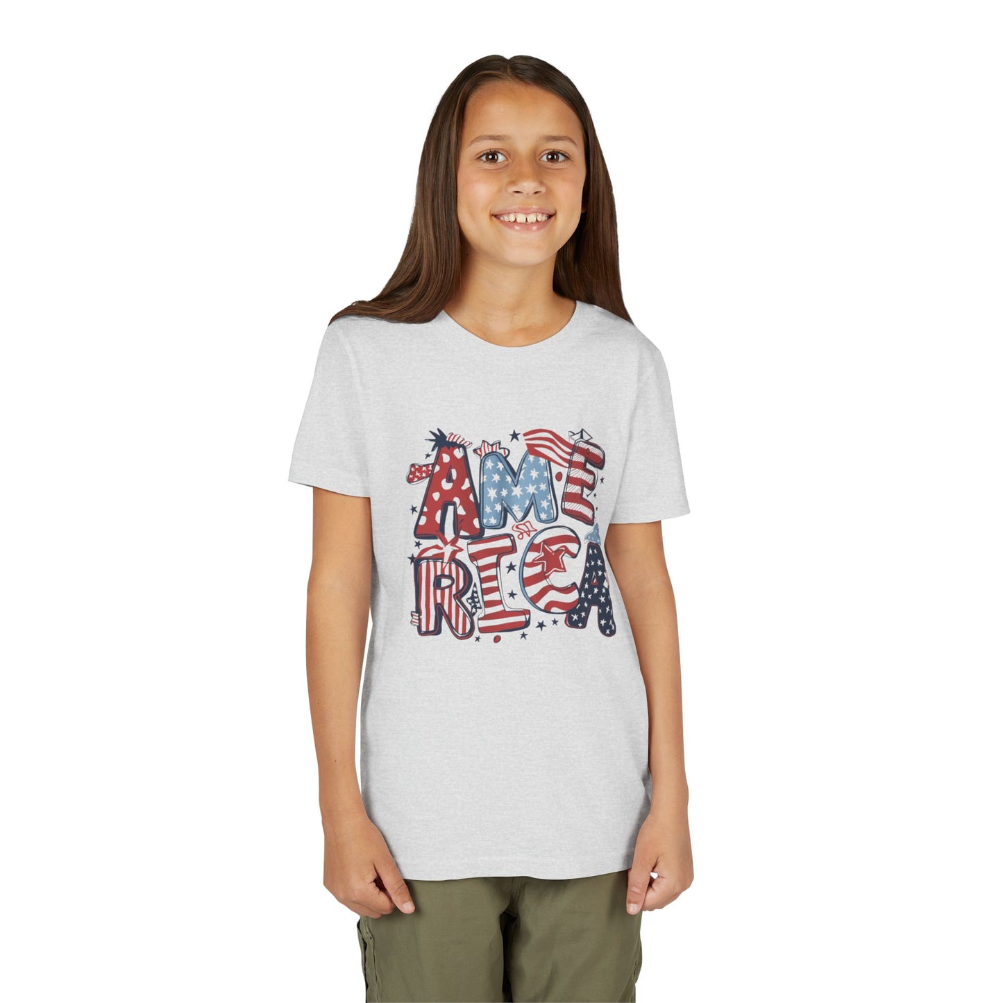 Patriotic Youth Short Sleeve Tee - America Design for 4th of July & Celebrations