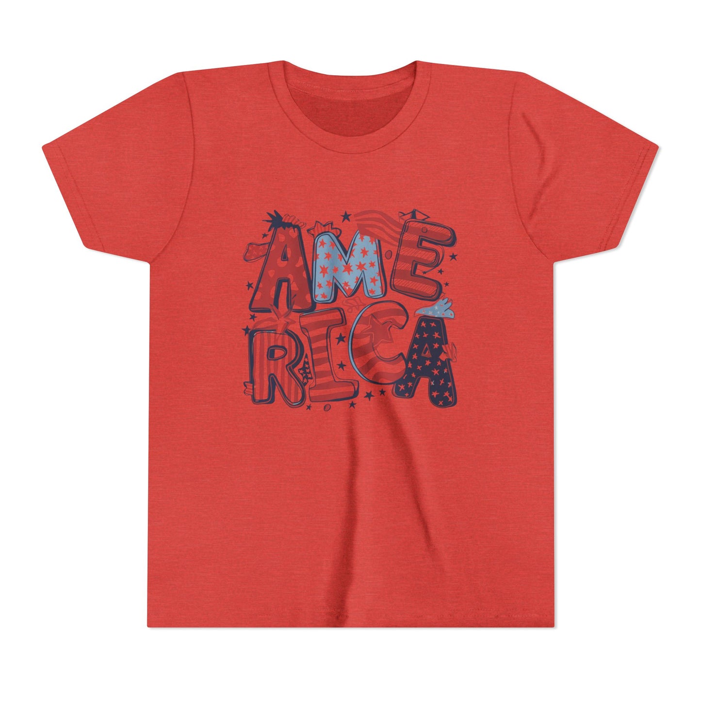Patriotic Youth Short Sleeve Tee - America Design for 4th of July & Celebrations