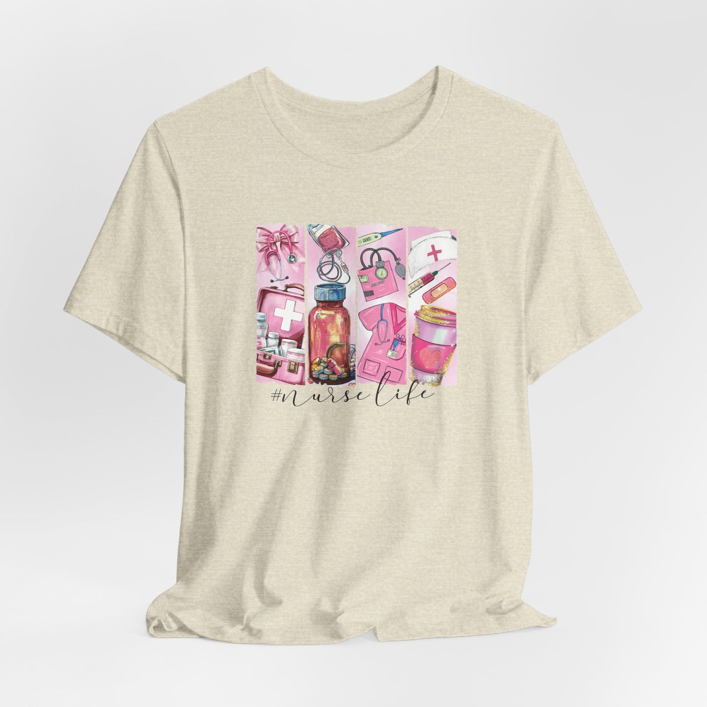 Nurse Life Pink Bella Canvas Tee